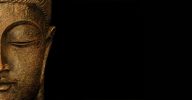 Wo. 8 januari 20.30: Satsang met Yoyo Statue representing the portrait of Buddha in meditation. Copy space.